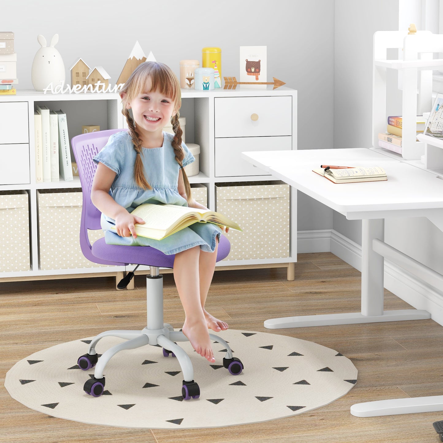Ergonomic Children Study Chair with Adjustable Height, Purple Kids Chairs & Seating at Gallery Canada