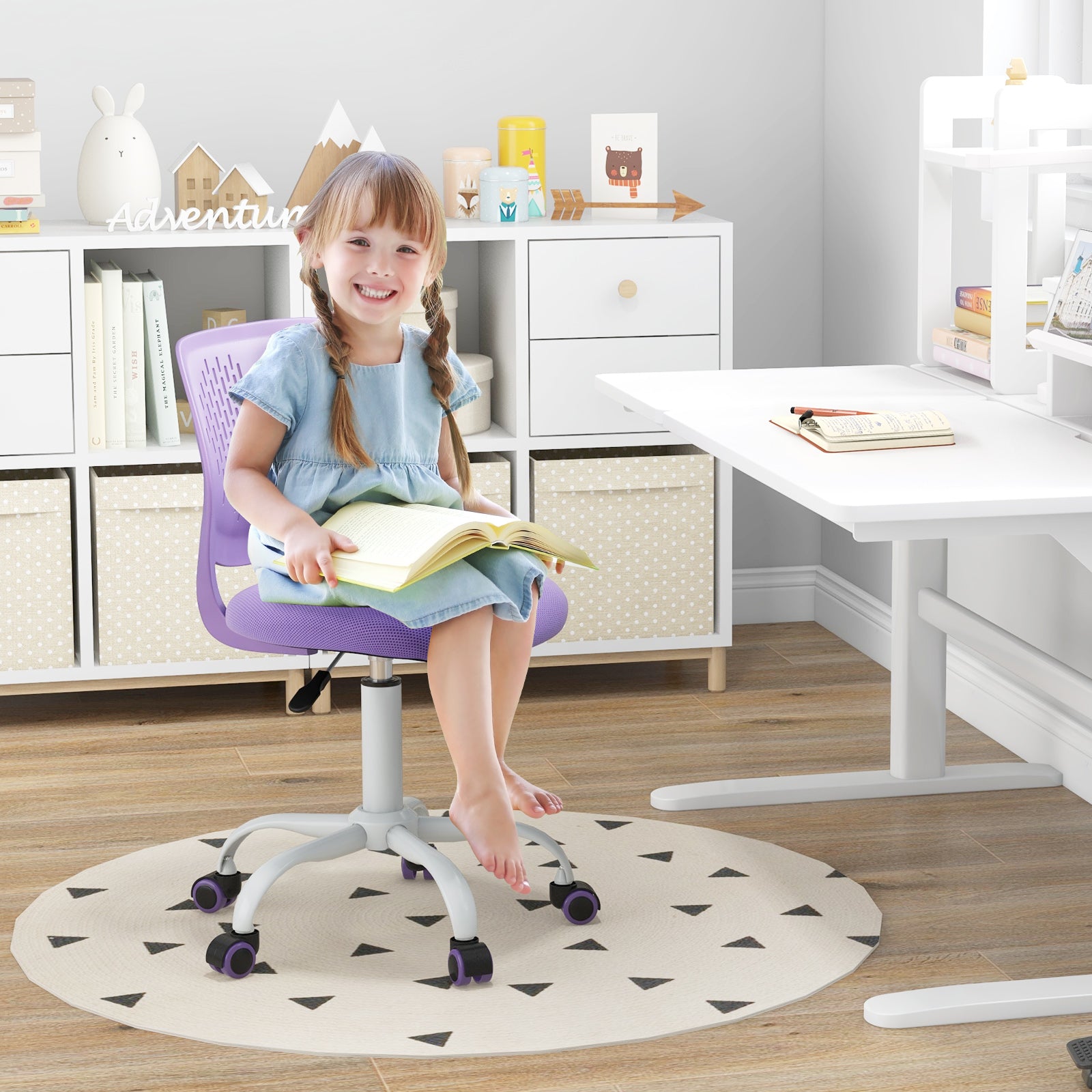 Ergonomic Children Study Chair with Adjustable Height, Purple Kids Chairs & Seating at Gallery Canada