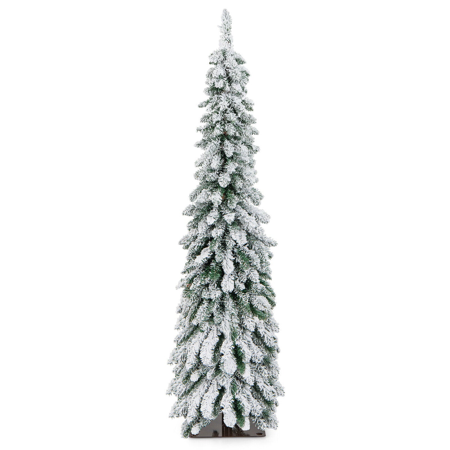 4/5/6 Feet Pre-Lit Artificial Christmas Tree Snow-Flocked Slim Pencil Xmas Decor-5 ft, White Christmas Tree at Gallery Canada