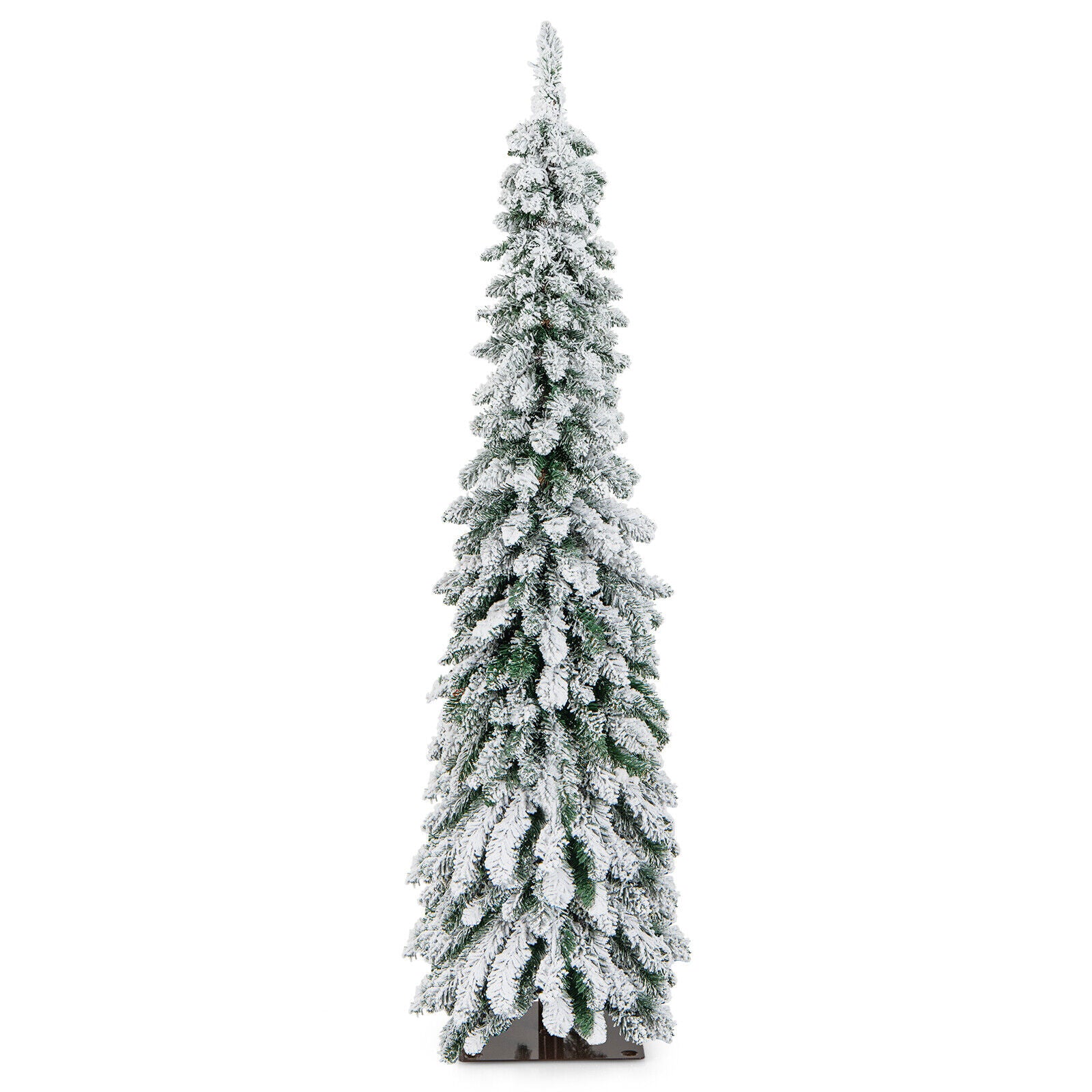 4/5/6 Feet Pre-Lit Artificial Christmas Tree Snow-Flocked Slim Pencil Xmas Decor-5 ft, White Christmas Tree at Gallery Canada
