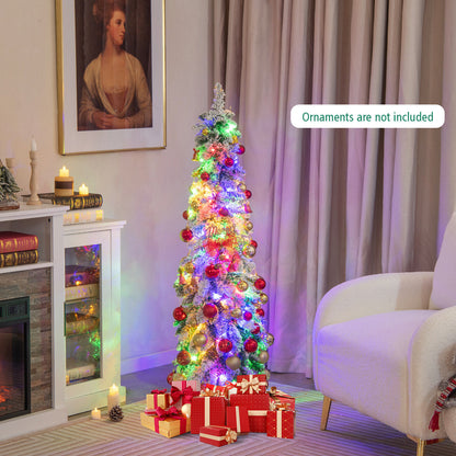 4 Feet Pre-Lit Snow-Flocked Slim Pencil Christmas Tree, White Christmas Tree at Gallery Canada