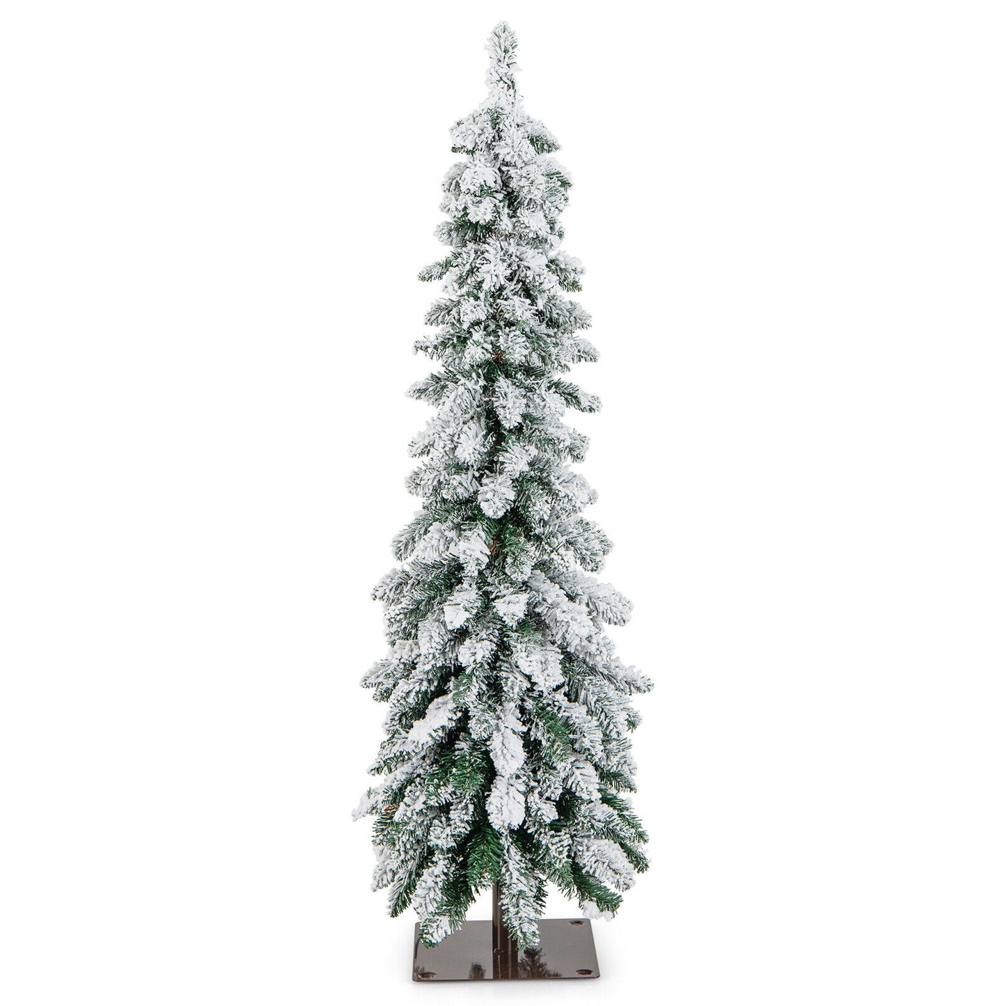 4 Feet Pre-Lit Snow-Flocked Slim Pencil Christmas Tree, White Christmas Tree at Gallery Canada