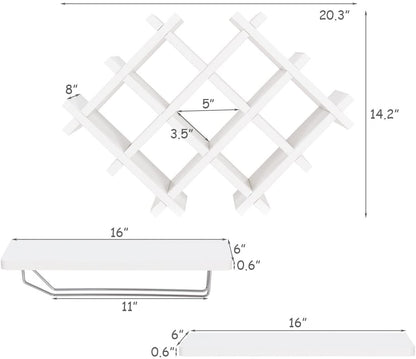 Set of 5 Wall Mount Wine Rack Set w/ Storage Shelves, White Wine Racks at Gallery Canada
