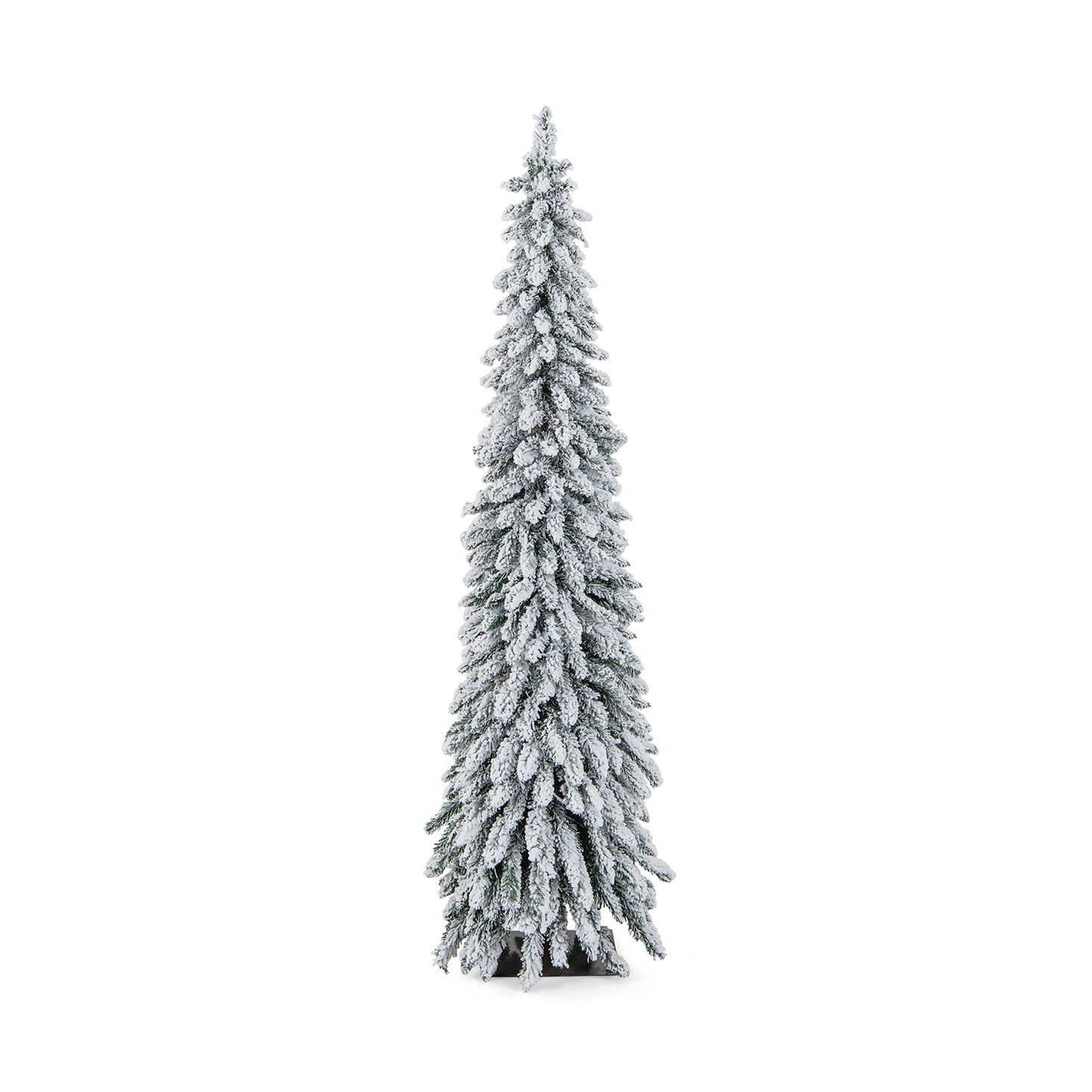6 Ft Pre-Lit Snow Flocked Artificial Slim Pencil Christmas Tree, White Christmas Tree at Gallery Canada
