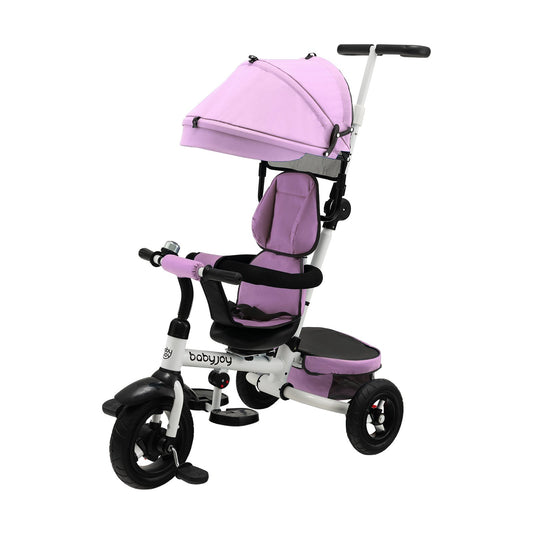 Folding Tricycle Baby Stroller with Reversible Seat and Adjustable Canopy, Pink