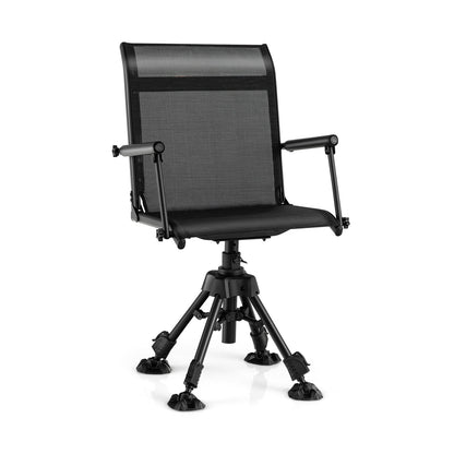 Folding Swivel Patio Chair with 4 Adjustable Leg, Black Camping Furniture at Gallery Canada