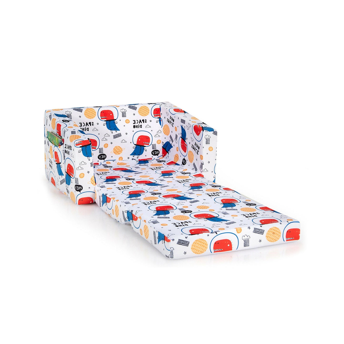 Convertible Kids Sofa, Velvet Fabric, White