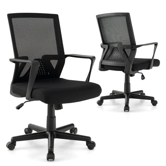 Ergonomic Desk Chair with Lumbar Support and Rocking Function, Black - Gallery Canada