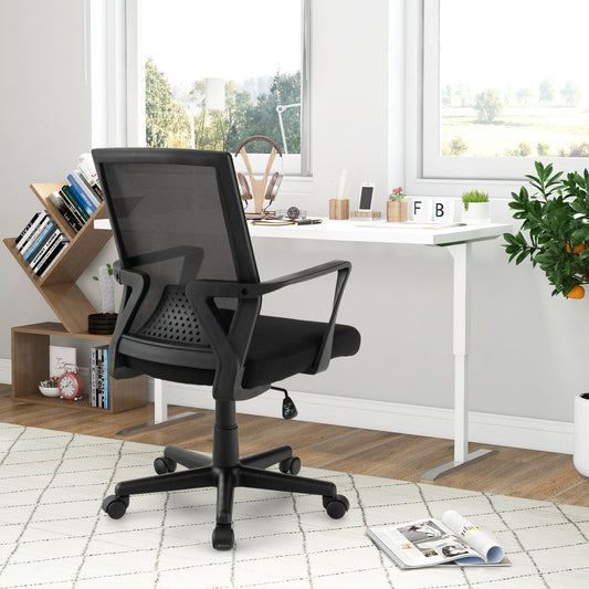 Ergonomic Desk Chair with Lumbar Support and Rocking Function, Black - Gallery Canada