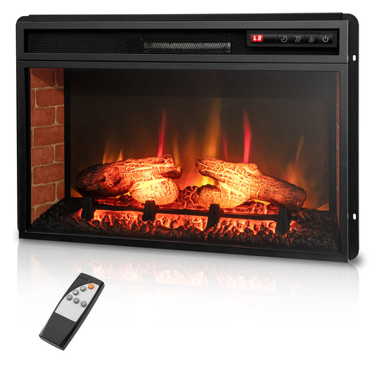 26 Inch Infrared Electric Fireplace Insert, Remote Control, Black Fireplaces Black at Gallery Canada
