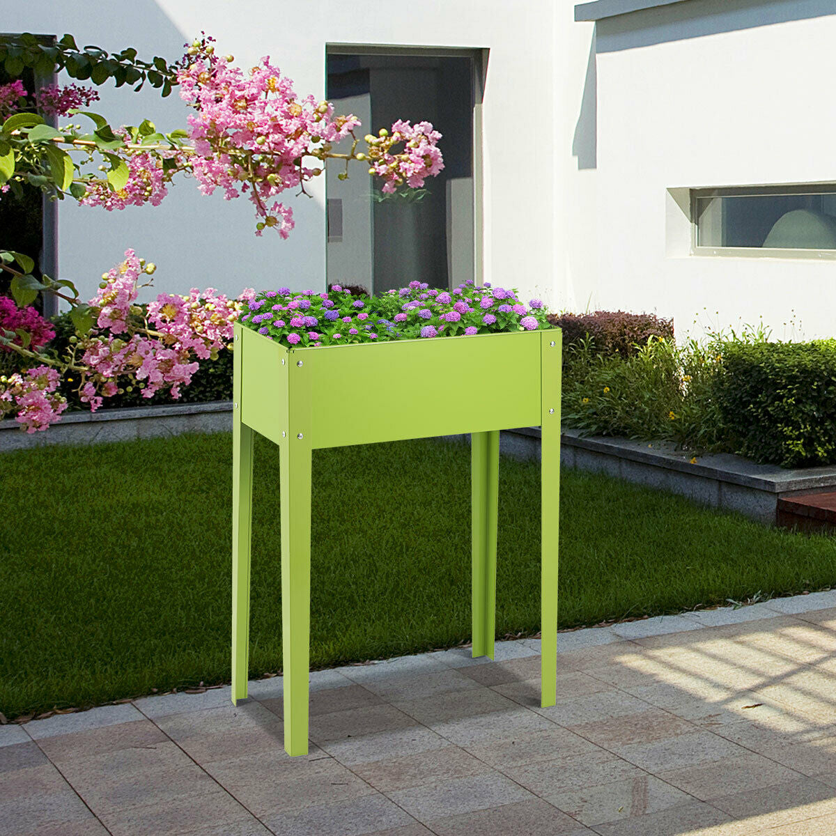 24.5 x 12.5 Inch Elevated Garden Plant Bed, Green Raised Garden Beds at Gallery Canada