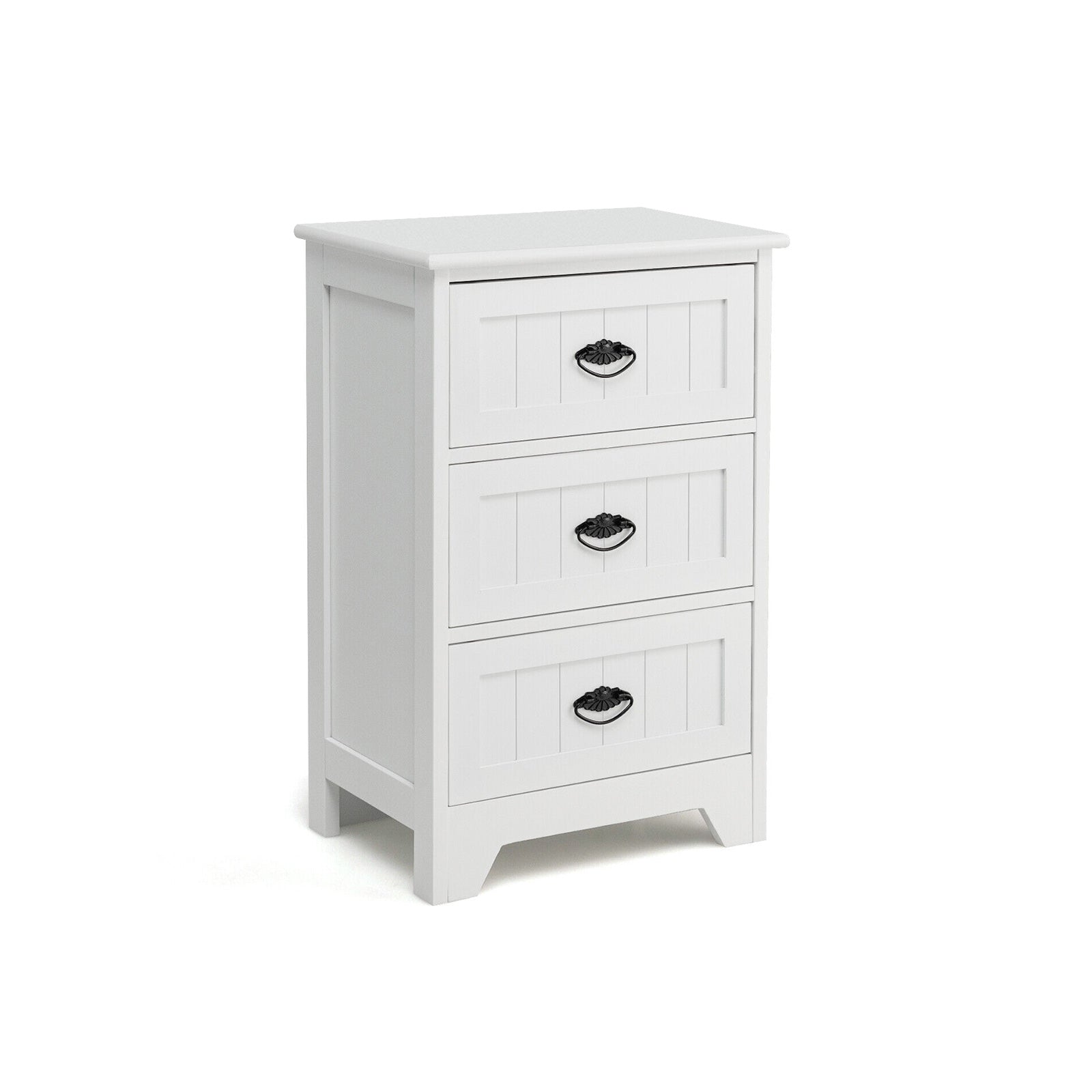 3-Drawer End Storage Wood Side Nightstand, White Nightstands White at Gallery Canada