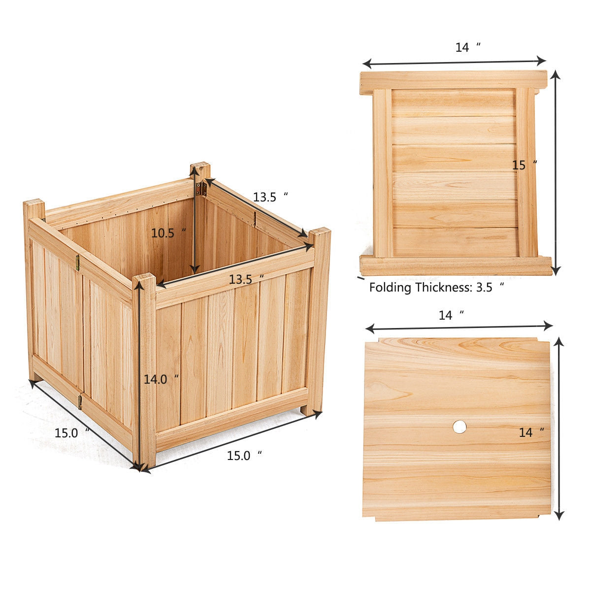 Foldable Flower Bed with Drainage Hole and Base Raised Garden Beds at Gallery Canada