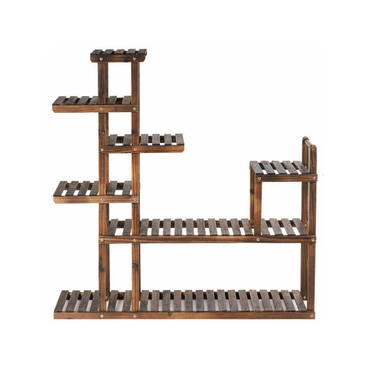 7-Tier Flower Wood Stand Plant Display Rack Storage Shelf, Natural - Gallery Canada