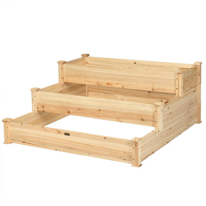 3 Tier Elevated Wooden Vegetable Garden Bed, Wood Raised Garden Beds at Gallery Canada