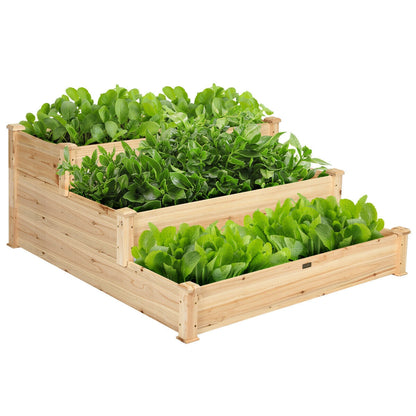 3 Tier Elevated Wooden Vegetable Garden Bed, Wood Raised Garden Beds Wood at Gallery Canada