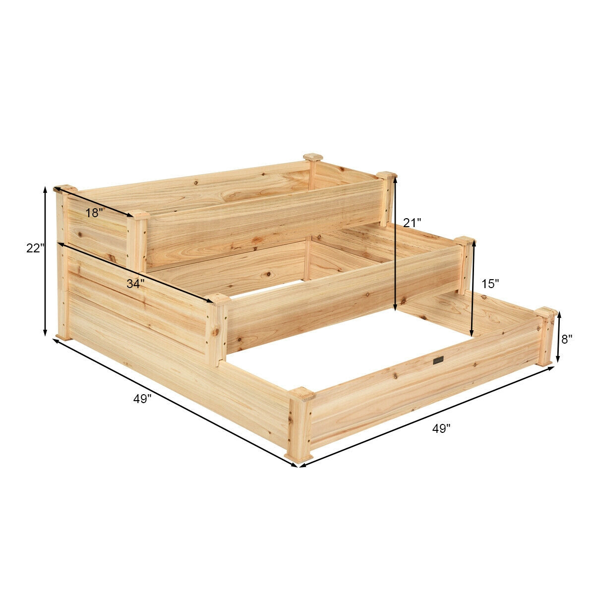 3 Tier Elevated Wooden Vegetable Garden Bed, Wood Raised Garden Beds at Gallery Canada