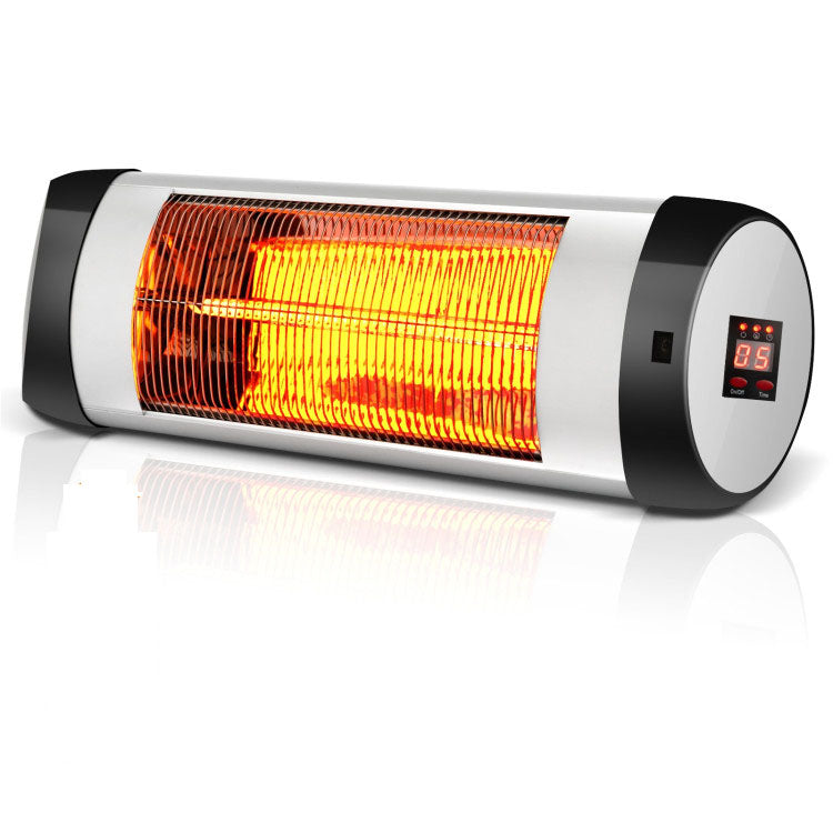 1500W Wall-Mounted Electric Heater Patio Infrared Heater with Remote Control, Black Space Heaters at Gallery Canada