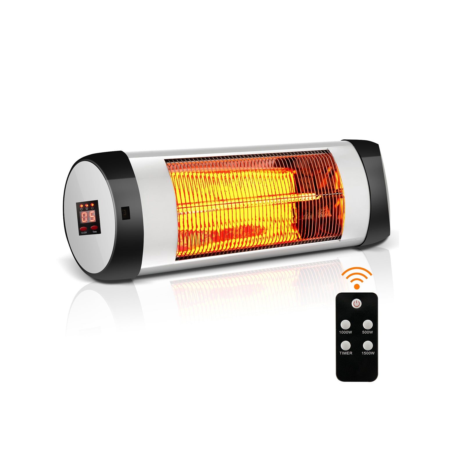 1500W Wall-Mounted Electric Heater Patio Infrared Heater with Remote Control, Black Space Heaters at Gallery Canada