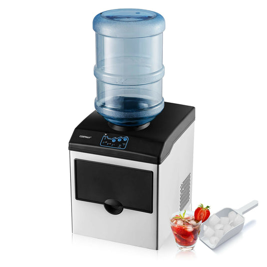 Stainless Steel Countertop Ice Maker, Water Dispenser, Gray, Black Ice Makers Black & Gray at Gallery Canada