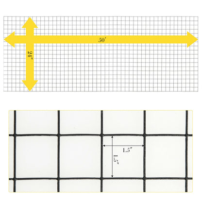 24 x 50 Inch Hardware Cloth 16 Gauge Black Vinyl Coated Welded Wire Mesh 1.5 Inch, Black Decorative Fencing & Flooring at Gallery Canada