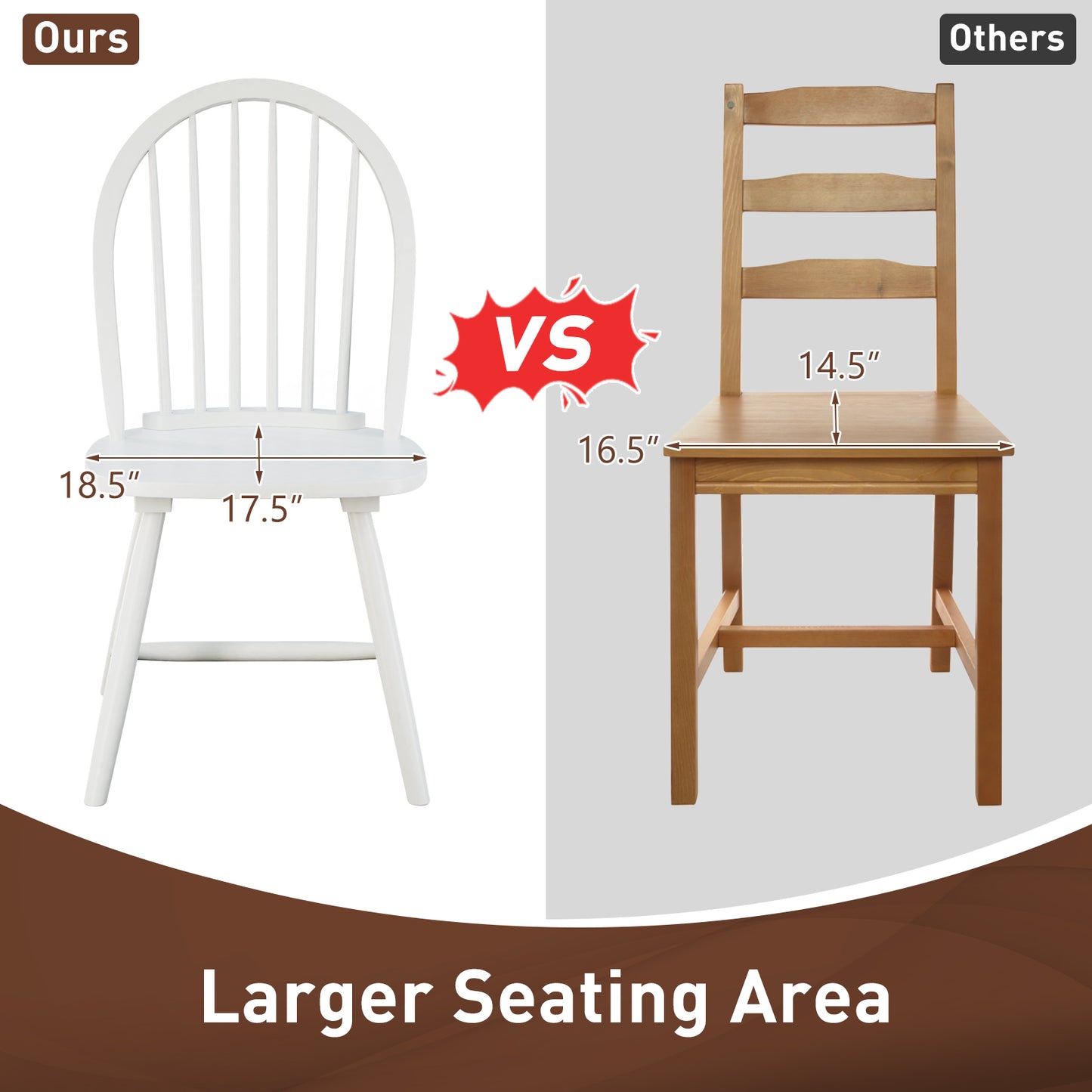 Set of 2 Windsor Wood Chairs, Spindle Back, White