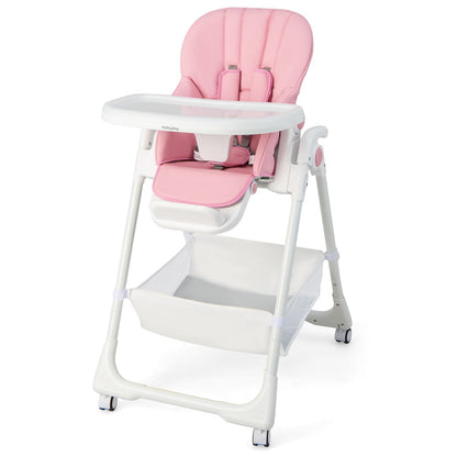 Convertible Infant Dining Chair with 5 Backrest and 3 Footrest Positions, Pink at Gallery Canada