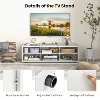 Thumbnail for TV Stand for TV up to 55 Inch with 6 Storage Compartments - Gallery View 7 of 10