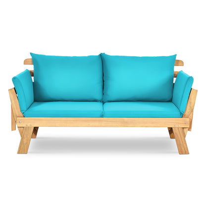 Adjustable Patio Convertible Sofa with Thick Cushion, Turquoise Outdoor Benches at Gallery Canada