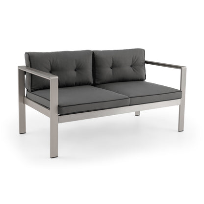 Contemporary 2-Person Sofa Chair with WPC Armrests for Balcony Backyard Porch, Gray Sofas & Loveseats at Gallery Canada