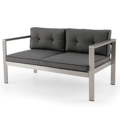 Contemporary 2-Person Sofa Chair with WPC Armrests for Balcony Backyard Porch, Gray Sofas & Loveseats at Gallery Canada