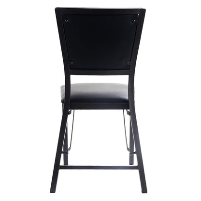 Set of 2 Metal Folding Dining Chairs, Space Saving Design, Black Dining Chairs at Gallery Canada