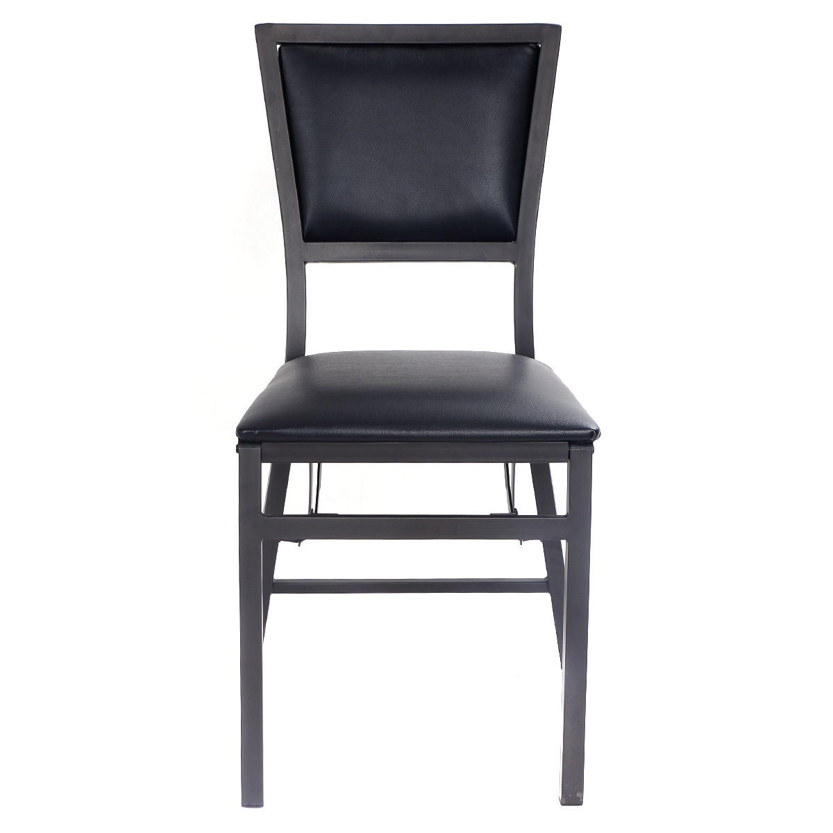 Set of 2 Metal Folding Dining Chairs, Space Saving Design, Black Dining Chairs at Gallery Canada