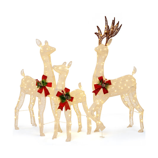 3-Piece Pre-Lit Christmas Reindeer Family, 230 Warm White LED Lights Christmas Decor & Accessories Options at Gallery Canada