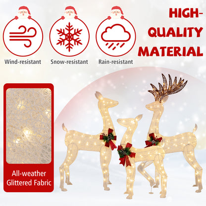 3-Piece Pre-Lit Christmas Reindeer Family, 230 Warm White LED Lights Christmas Decor & Accessories at Gallery Canada