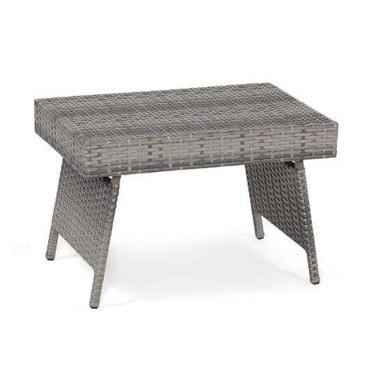 Folding PE Rattan Side Coffee Table Patio Garden Furniture, Gray Patio Coffee Tables Gray at Gallery Canada
