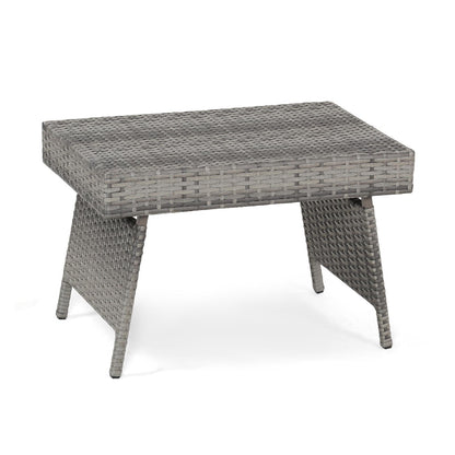 Folding PE Rattan Side Coffee Table, Gray Patio Coffee Tables Gray at Gallery Canada