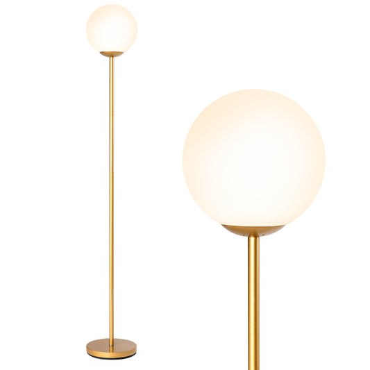 Glass Globe LED Floor Lamp, Golden Table & Floor Lamps Golden at Gallery Canada