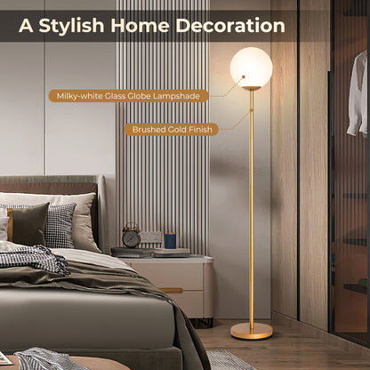Glass Globe LED Floor Lamp, Golden Table & Floor Lamps at Gallery Canada