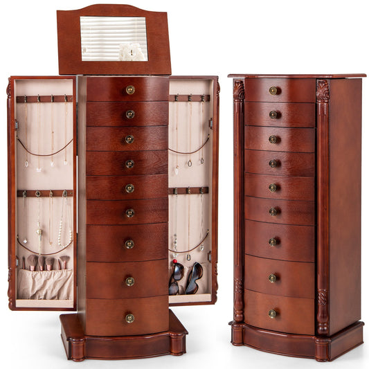 Large Wooden Jewelry Storage Box Organizer , Brown at Gallery Canada