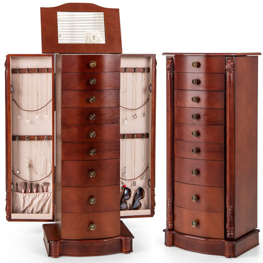 Large Wooden Jewelry Storage Box, Brown Jewelry Armoires Brown at Gallery Canada