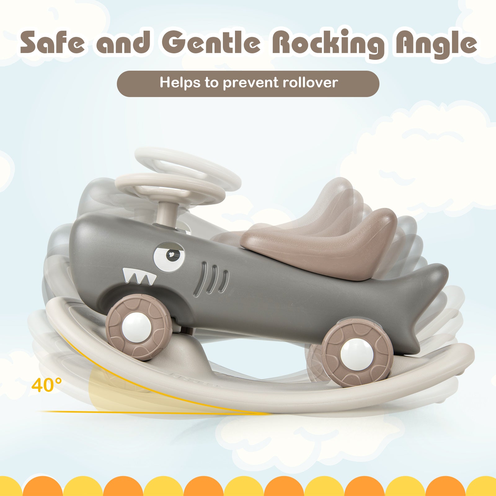 Convertible Rocking Horse and Sliding Car with Detachable Balance Board, Dark Gray Push & Pedal Ride On Toys at Gallery Canada