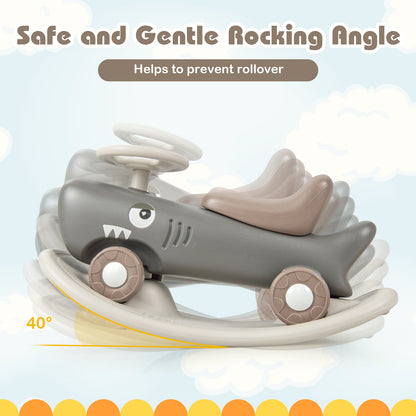 Convertible Rocking Horse and Sliding Car with Detachable Balance Board, Dark Gray Push & Pedal Ride On Toys at Gallery Canada
