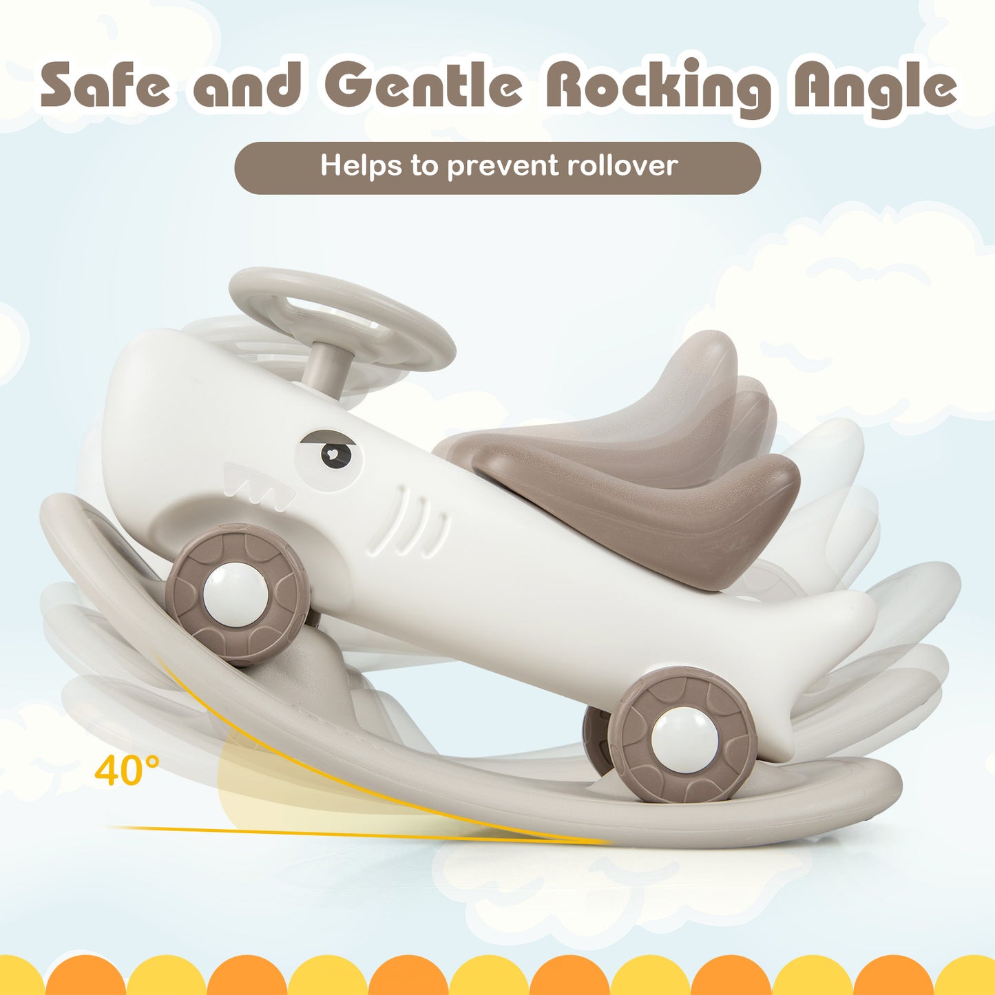 Convertible Rocking Horse and Sliding Car with Detachable Balance Board, White Push & Pedal Ride On Toys at Gallery Canada