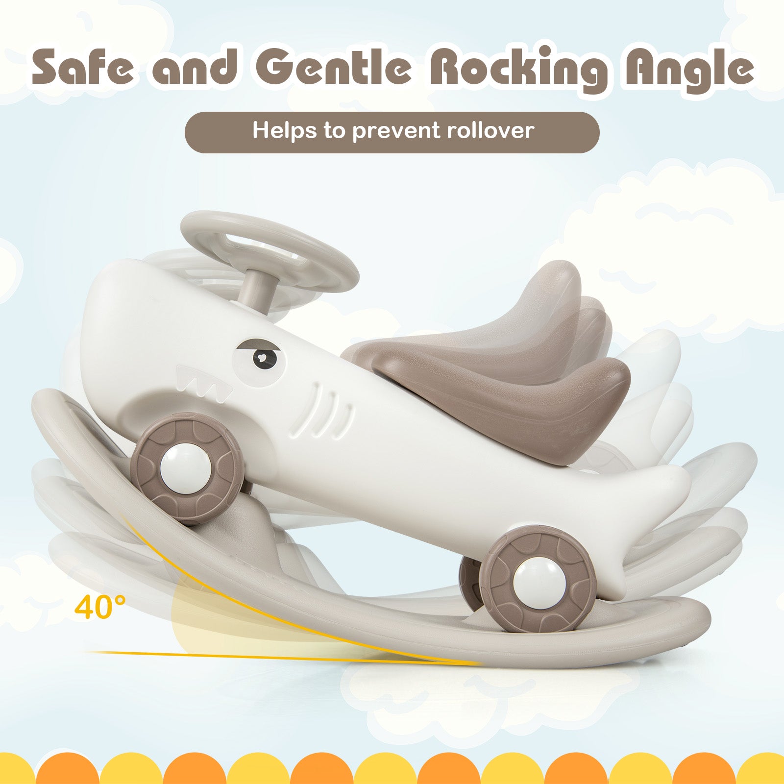 Convertible Rocking Horse and Sliding Car with Detachable Balance Board, White Push & Pedal Ride On Toys at Gallery Canada