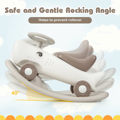 Convertible Rocking Horse and Sliding Car with Detachable Balance Board, White Push & Pedal Ride On Toys at Gallery Canada