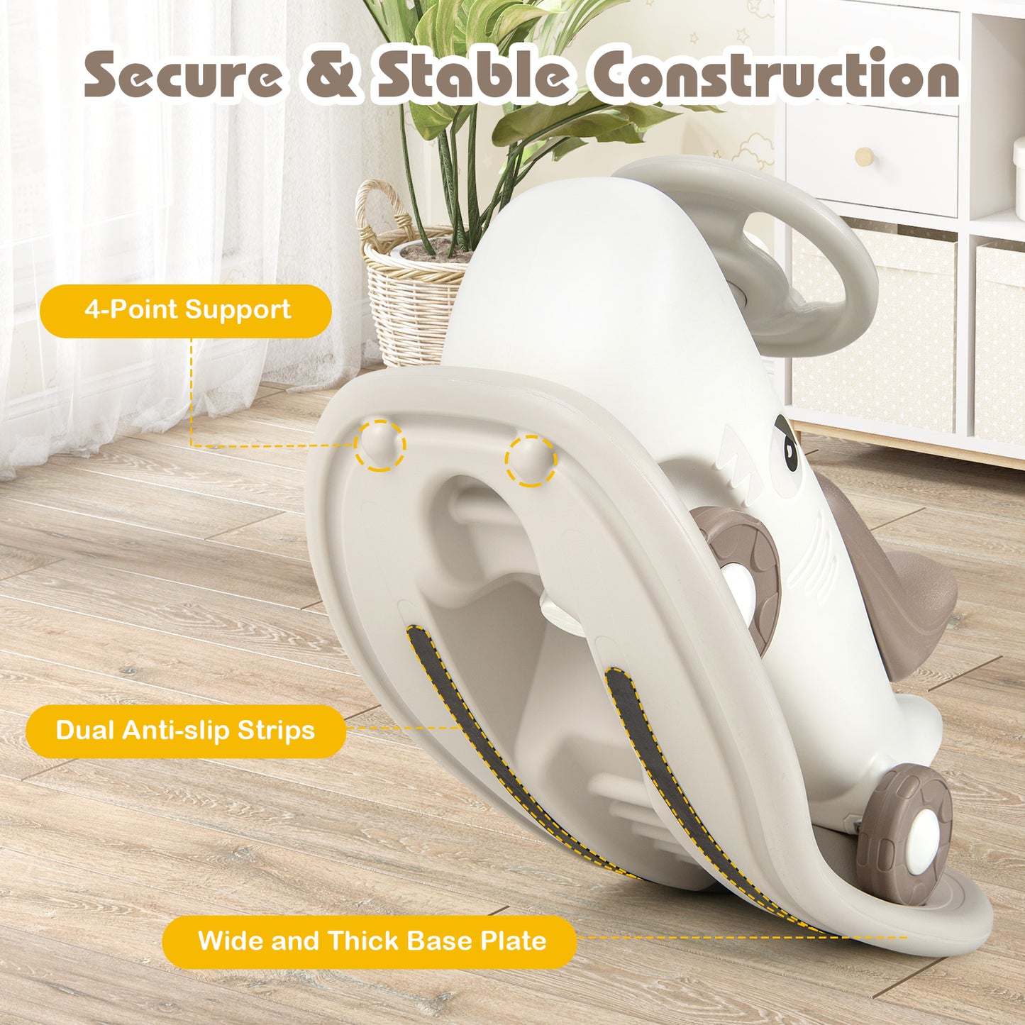 Convertible Rocking Horse and Sliding Car with Detachable Balance Board, White Push & Pedal Ride On Toys at Gallery Canada