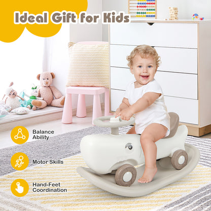 Convertible Rocking Horse and Sliding Car with Detachable Balance Board, White Push & Pedal Ride On Toys at Gallery Canada