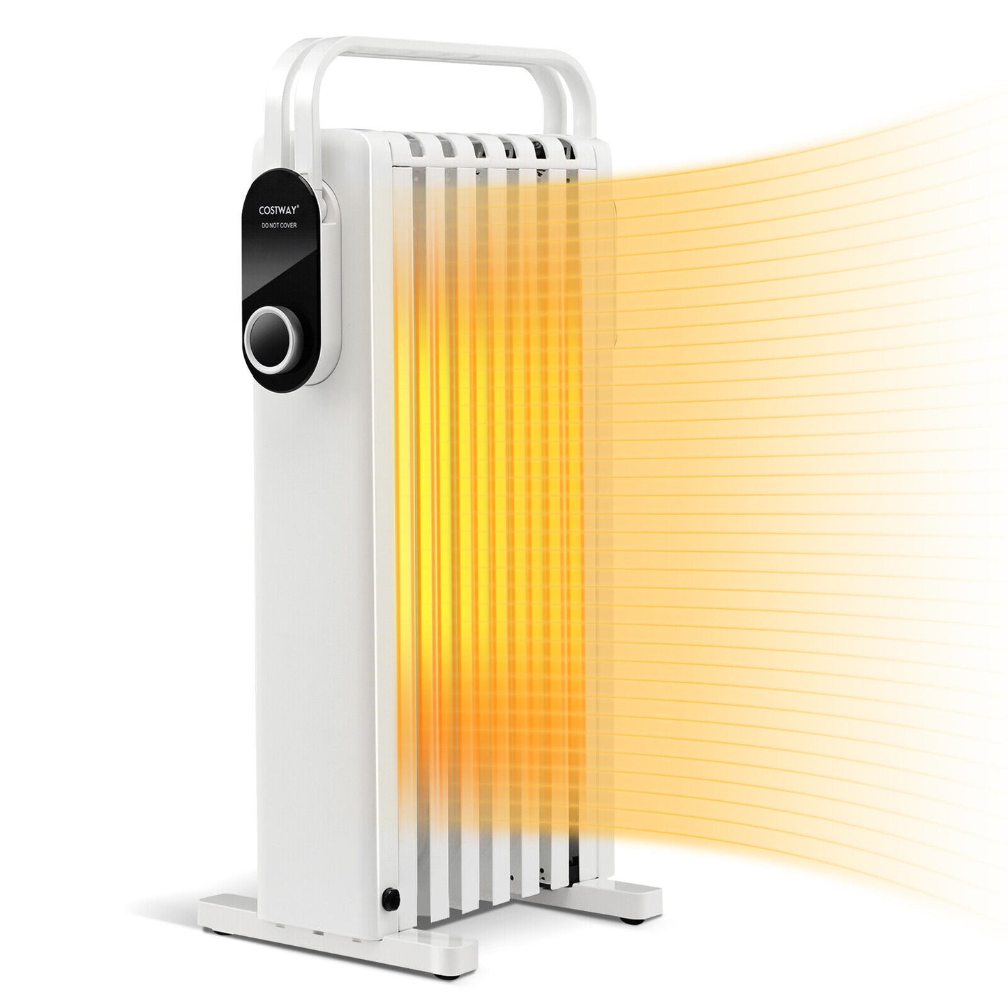 1500W Electric Space Heater Oil Filled Radiator Heater with Foldable Rack, White Space Heaters at Gallery Canada