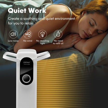 1500W Electric Space Heater Oil Filled Radiator Heater with Foldable Rack, White Space Heaters at Gallery Canada